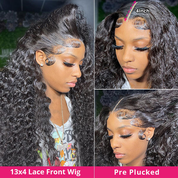 Lolly 13x4 13x6 HD Transparent Lace Front Wigs Curly Pre Plucked Bleached Knots Wear Go Human Hair Wigs For Women