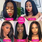 Bone Straight Human Hair Wig Bob Wig Lace Front Human Hair Wigs 4X4 Closure Wig - LollyHair