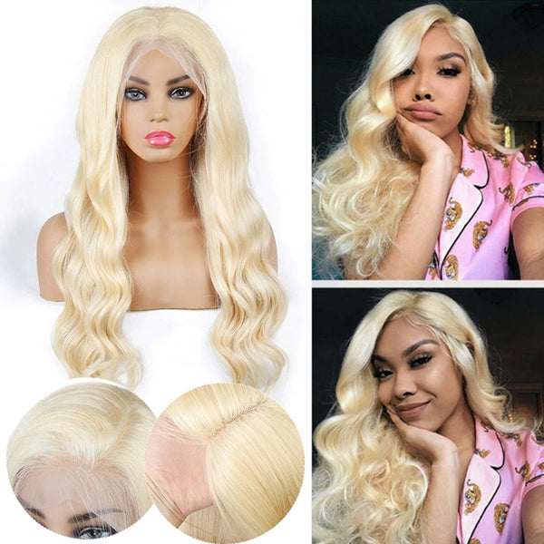 Hd Transparent 613 Body Wave Blonde 13x4x1 Lace Front Human Hair Wigs - LollyHair