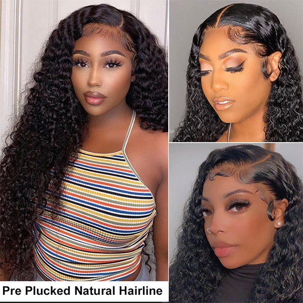 4x4 Lace Closure Curly Wave Wig 250% Lace Front Human Hair Wigs - LollyHair