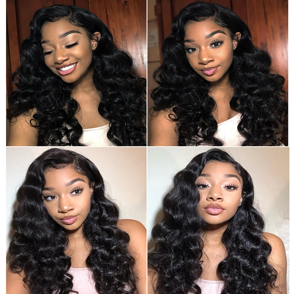 Loose Deep Wave 13x4 Lace front Human Hair Wigs Hd Transparent Lace Frontal Wig - LollyHair