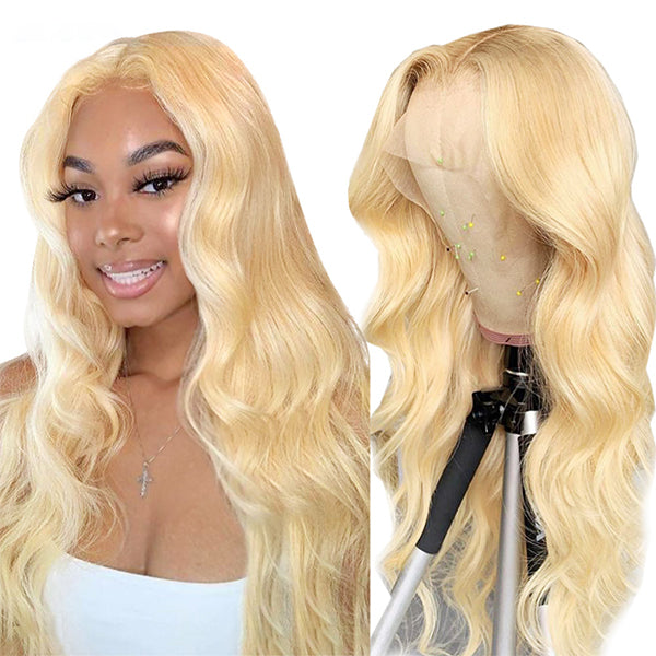 30inch HD Blonde Lace Front Wig Human Hair 13x6 Body Wave 613 Lace Frontal Wigs For Women - LollyHair