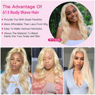 30inch HD Blonde Lace Front Wig Human Hair 13x6 Body Wave 613 Lace Frontal Wigs For Women - LollyHair