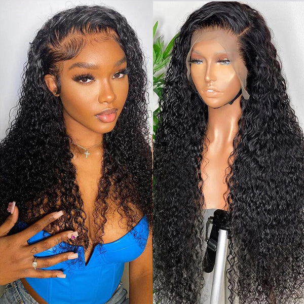 13x2 Curly Lace Front Wigs Real Human Hair Wigs Hd Transparent Natural Lace Wigs