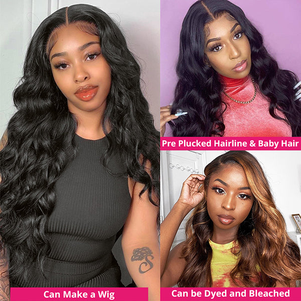 13x4 Body Wave Lace Frontal Closure 22 24 inch HD Transparent Lace Frontal - LollyHair