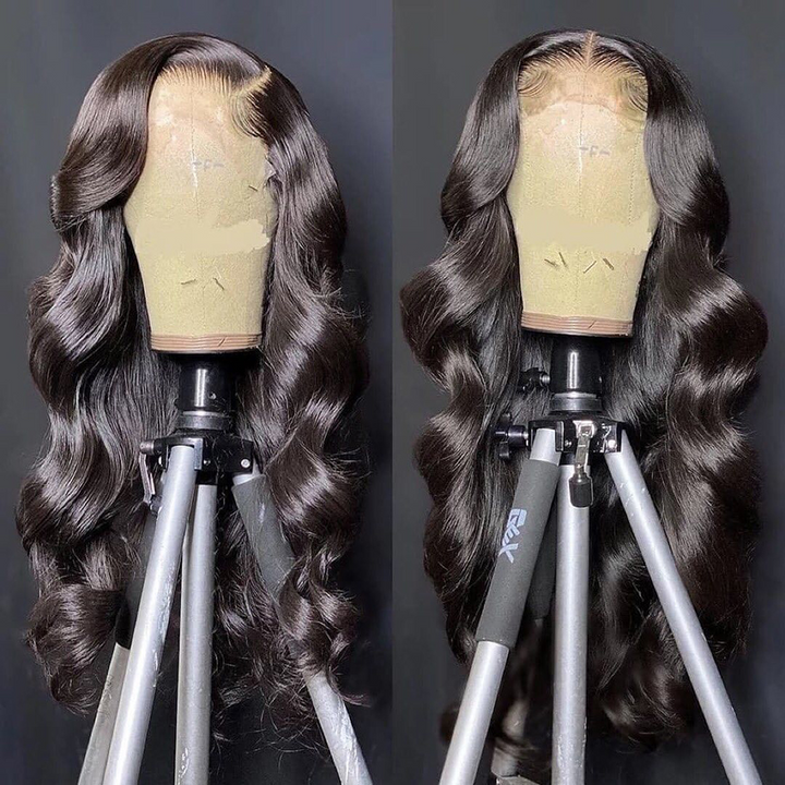 13x4 HD Lace Front Wig 30 Inch Brazilian Body Wave Wig Natural Black Human Hair Wigs
