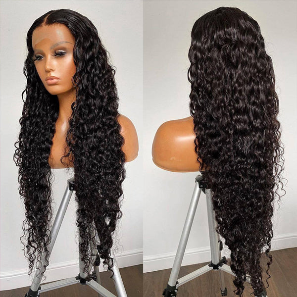 13x4 Water Wave Hair 30 inch Human Hair Lace Front Wigs for Black Women - LollyHair