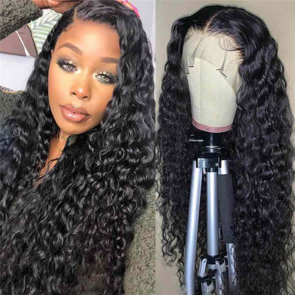 13x4 Water Wave Hair 30 inch Human Hair Lace Front Wigs for Black Women - LollyHair