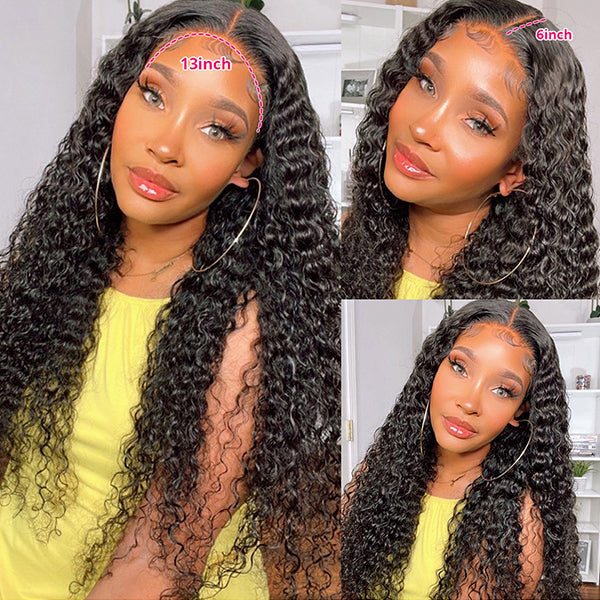 13x6 13x4 HD Lace Front Wig Deep Wave Glueless Human Hair Wigs 5x5 Lace Closure Wig