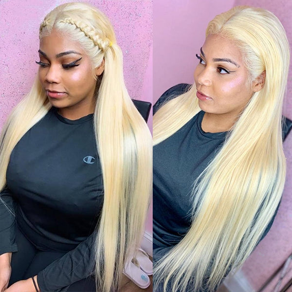613 Frontal Wig 13x6 HD Lace Front Wig Straight Lace Wig 30 Inch 250 Density Honey Blonde Wig