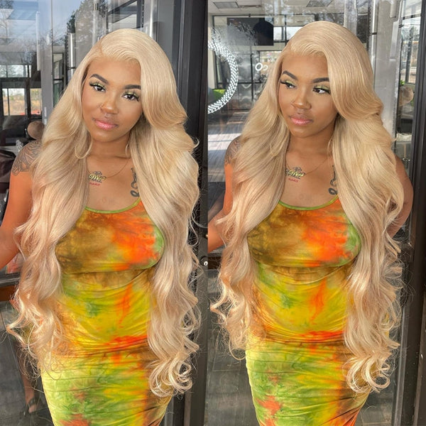 613 Blonde Wig 13x6 Lace Front Wig Body Wave Wig Long Human Hair Wigs 40 inch