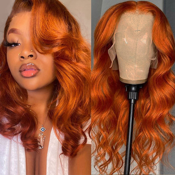13x6 Ginger Lace Front Wig Colored Body Wave Human Hair Frontal Wigs