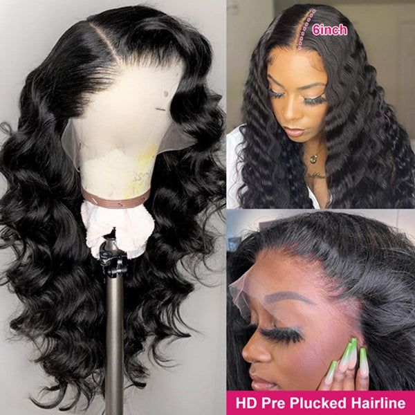 13x6 Lace Wig 250% Density Loose Wave Human Hair Wigs Pre Plucked HD Lace Frontal Wigs