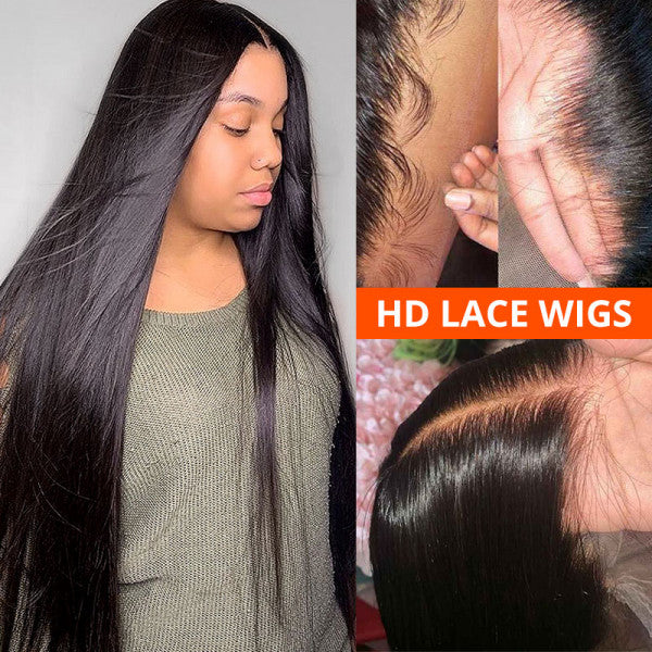 13x6 Straight Lace Front Wig 30 Inch Human Hair Wigs 250 Density Hd Lace Frontal Wigs