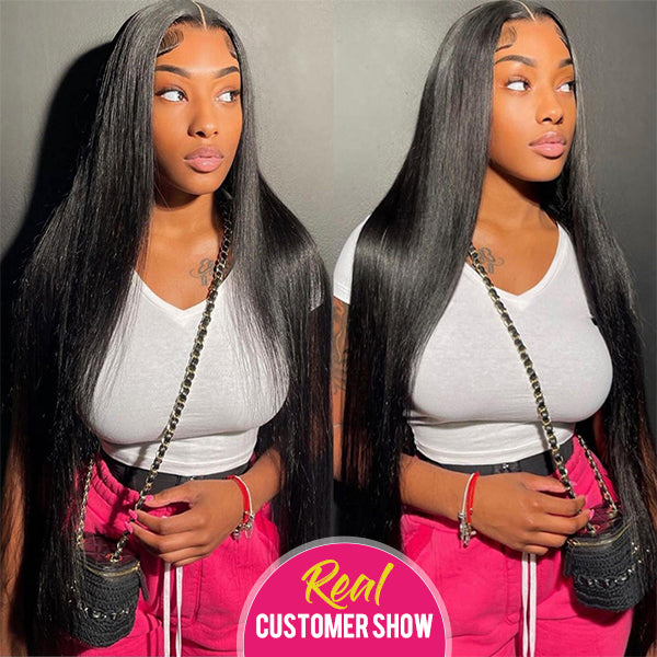 13x6 Lace Frontal Wig Straight Hair Wig Long Human Hair Wigs HD Lace Wigs 38 40 inch