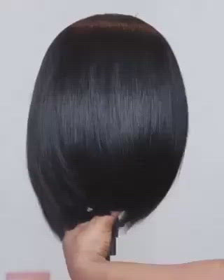 U Part Wig Straight Short Bob Human Hair Wig Full Machine Made Glueless Hair Wigs for Women