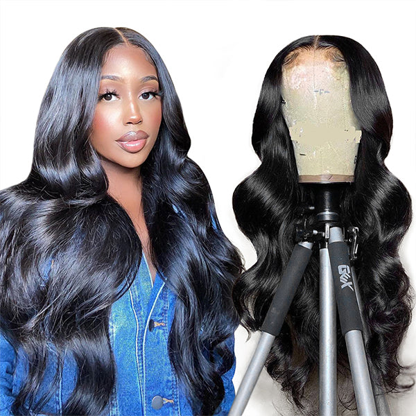 30inch HD Transparent Body Wave Wig 13x4 13x6 Lace Front Wig Pre Plucked Long Human Hair Wigs - LollyHair