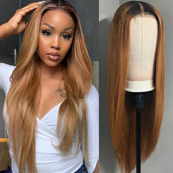 1b 27 Lace Front Wig 13x4 HD Highlight Wig Malaysian Human Hair Wigs - LollyHair