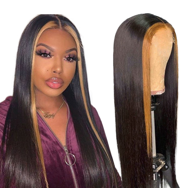 1b 27 Lace Front Wig 13x4 HD Highlight Wig Malaysian Human Hair Wigs - LollyHair