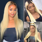 1B 613 Blonde Wig 13x4 HD Lace Front Wig Bone Straight Wig Human Hair Wig - LollyHair