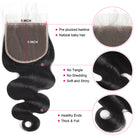 22 24 26 inch 5x5 HD Transparent Lace Closure Deep Part Body Wave Human Hair Closure - LollyHair