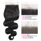 22 24 26 inch 5x5 HD Transparent Lace Closure Deep Part Body Wave Human Hair Closure - LollyHair