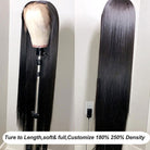 28 30 32 34 36 38 inches Bone Straight Lace Front Wig 13x4 HD Transparent Lace Frontal Wig - LollyHair