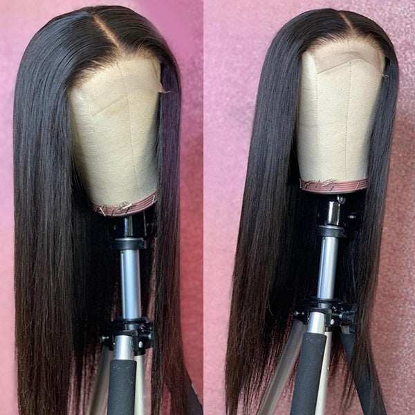 Transparent Lace Wigs For Women Peruvian Bone Straight Human Hair Wigs 4x4 Closure Wig - LollyHair