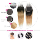 1B/27 Straight Human Hair Bundles With Closure Ombre Colored Hair Bundles With Closure - LollyHair