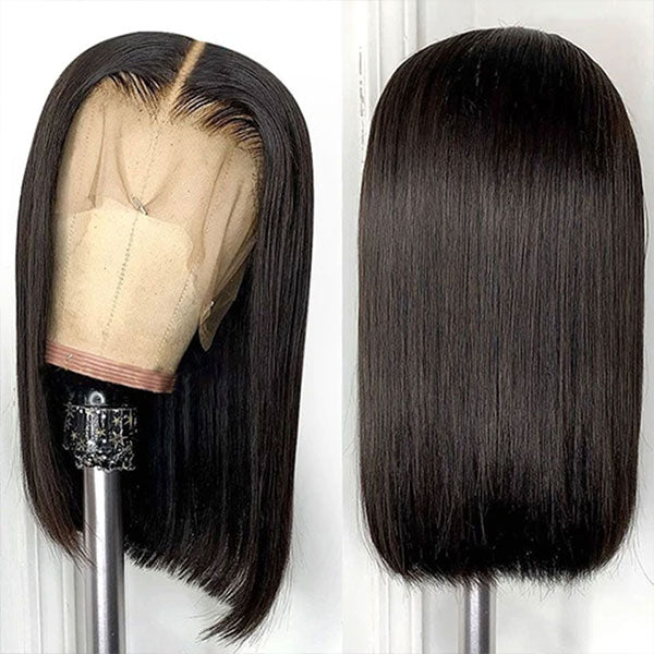 13x4 Cut Bob Wig Short Lace Front Human Hair Wigs Straight Bob Wigs Remy Lace Front Wigs - LollyHair