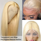 613 HD Lace Frontal Wig 30 Inch Blonde Lace Front Wig Human Hair 13x4 Transparent Lace Wigs - LollyHair