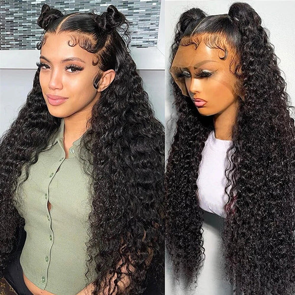13x6 HD Lace Frontal Wigs 30 32 inch Water Wave Human Hair Wigs 250% Density Glueless Wig