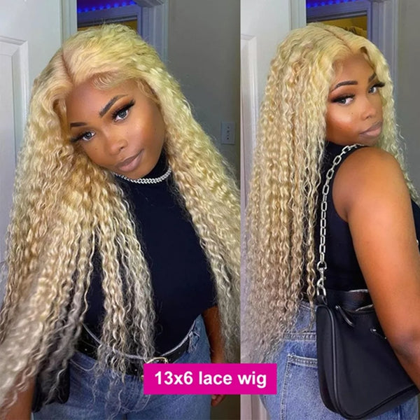 30 Inch 613 Honey Blonde 13x6 HD Lace Front Human Hair Wig Brazilian Remy Curly Hair Lace Frontal Wigs