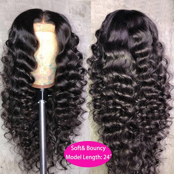 30 Inch Loose Wave HD Lace 4x4 Closure Wig Human Hair Pre Plucked Glueless Lace Wig