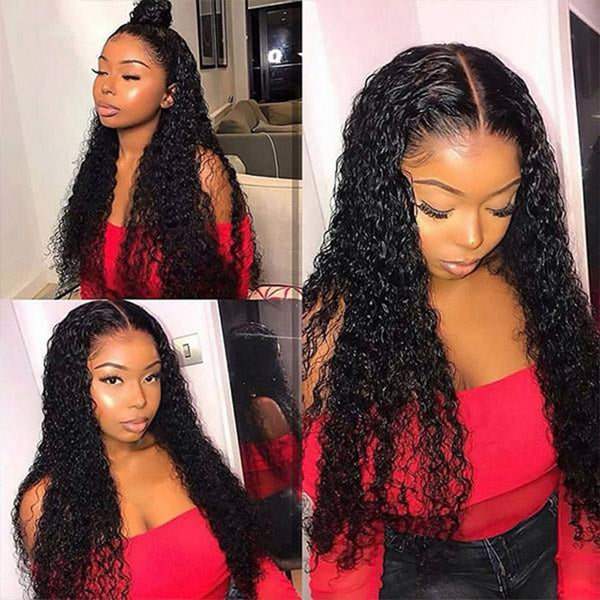 30 inch Deep Wave Frontal Wig 13x6 Real HD Lace Wig Curly Human Hair Wig For Women