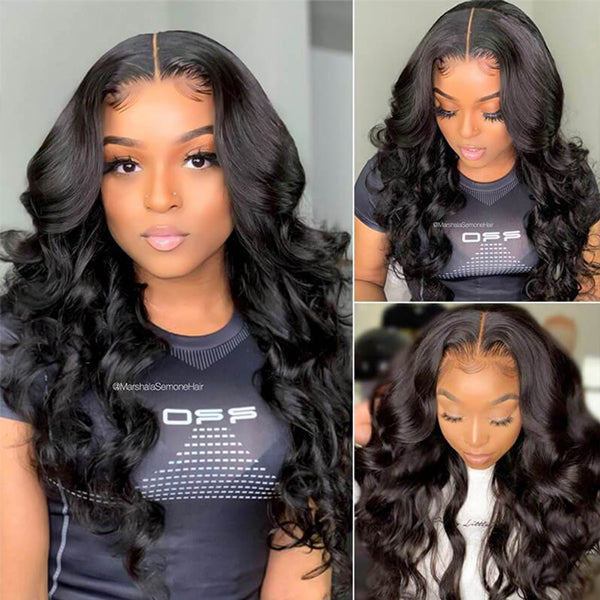Lolly Overnight Shipping Body Wave 13x4 HD Glueless Lace Front Wig Preplucked Human Hair Wigs