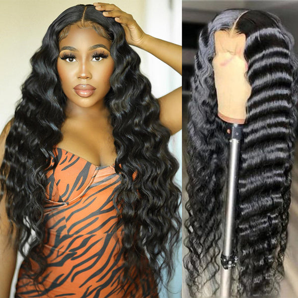 30inch HD Lace Frontal Wigs 13x4 Loose Deep Wave Wig Human Hair Wigs for Women