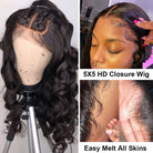 Loose Wave Closure Wig 4X4 Lace Closure 250% Density Human Hair Wigs Pre Plucked For Black Woman - LollyHair