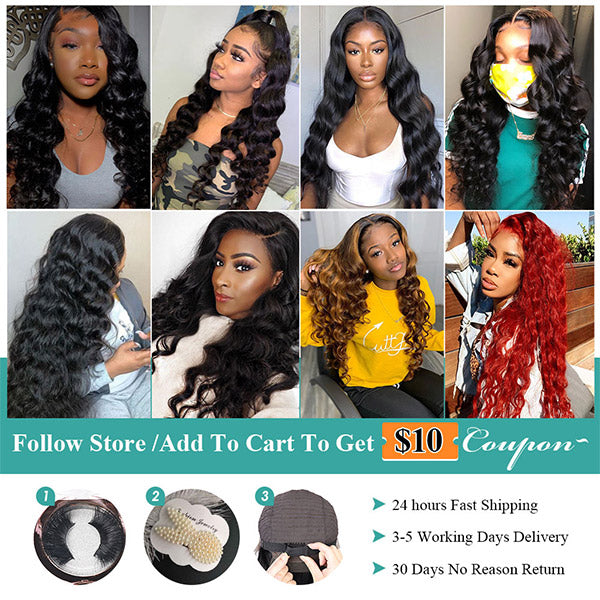 Loose Wave Closure Wig 4X4 Lace Closure 250% Density Human Hair Wigs Pre Plucked For Black Woman - LollyHair
