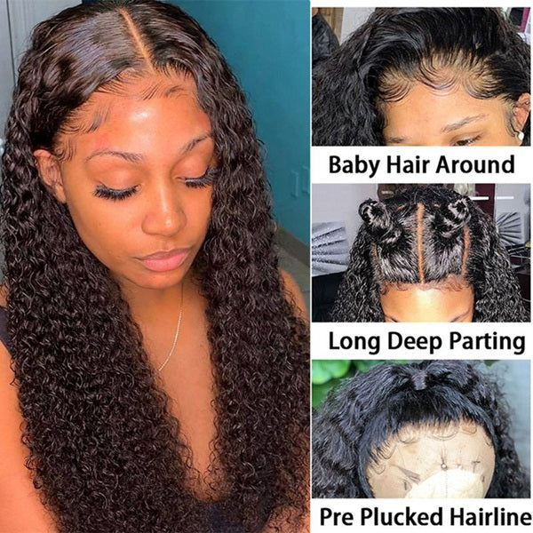 360 Lace Frontal Wig Curly Human Hair Wig 28 Inch Lace Frontal Wigs Human Hair - LollyHair