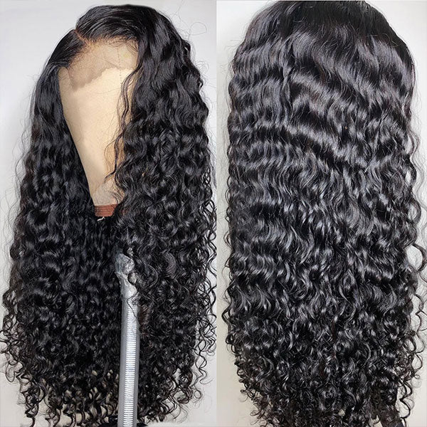 28inch Water Wave Lace Front Wig 4x4 HD Lace Frontal Wig Human Hair Wigs for Women - LollyHair