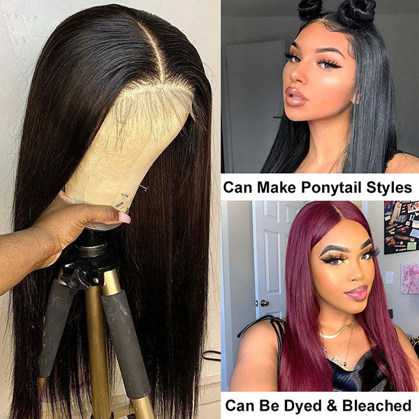 250 Density Lace Wig Bone Straight Lace Front Human Hair Wigs 13x4 Lace Front Wig - LollyHair