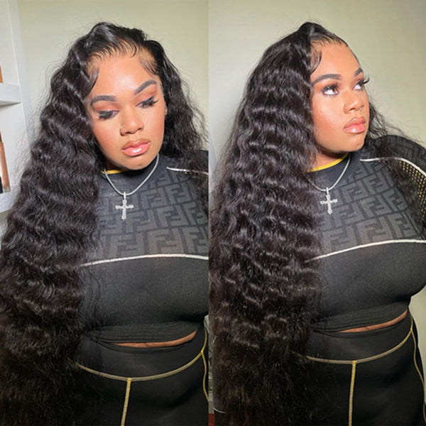 40 Inch Loose Deep Wave Wig 13x4 Lace Frontal Wigs Pre Plucked HD Transparent Lace Front Human Hair Wigs