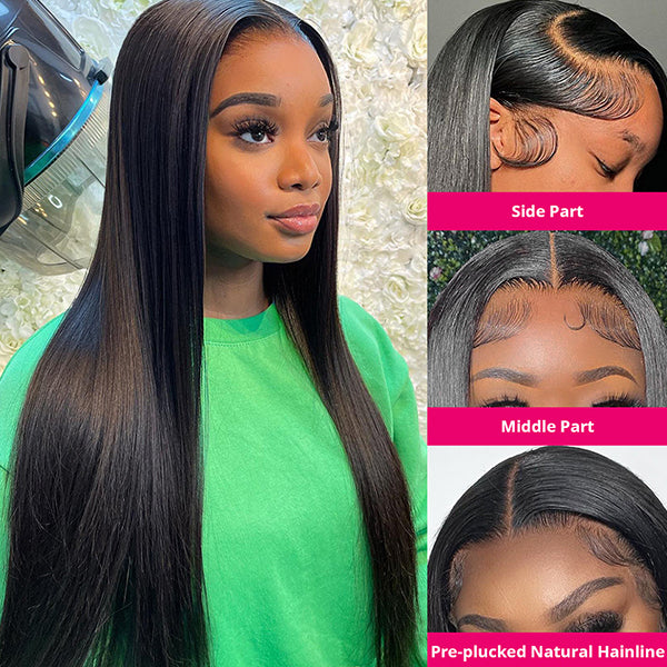 Lolly 40 inch Long Glueless 13x4 HD Lace Front Wigs Pre Plucked Tiny Knots Straight Wear Go Human Hair Wigs