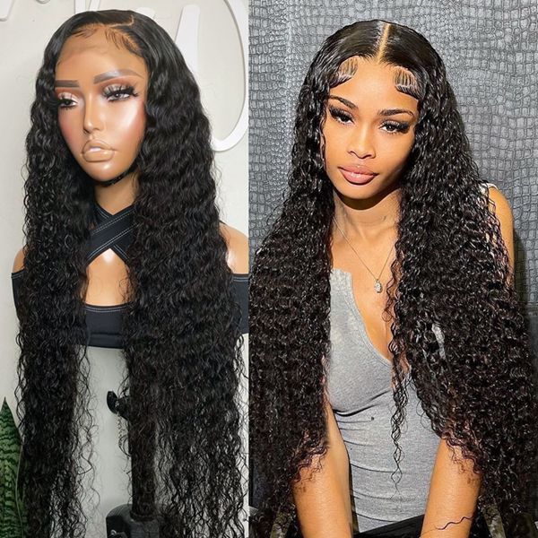 40 Inch Long Water Wave 13x4 Lace Front Human Hair Wigs For Women Wet And Wavy Frontal Wigs