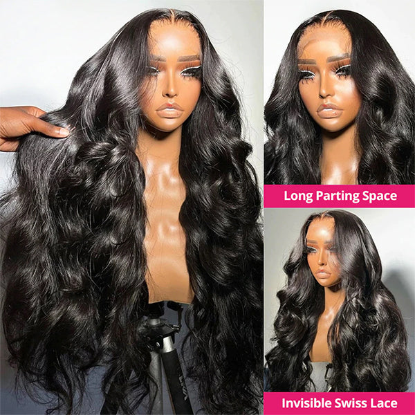 Lolly Glueless Wigs Pre-Plucked Body Wave 13x4 HD Lace Front Human Hair Wigs