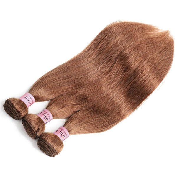 #4 Medium Brown Straight Hair Bundles Virgin Human Hair Weave 3 Bundles