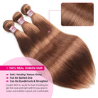 Brown Colored Human Hair Bundles with Closure 4# Ombre Bone Straight Bundles with Closure - LollyHair