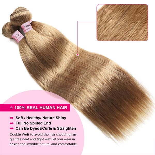 27 Hair Color Weave Honey Blonde Straight Brazilian Human Hair 3 Bundles