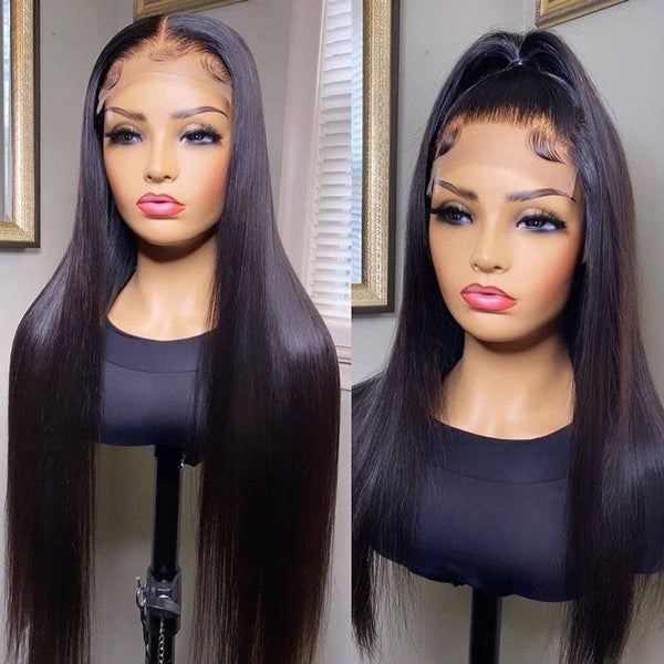 Glueless 4x4 HD Lace Closure Wig 30 32 inch Long Straight Human Hair Wigs 250% Density Lace Wigs